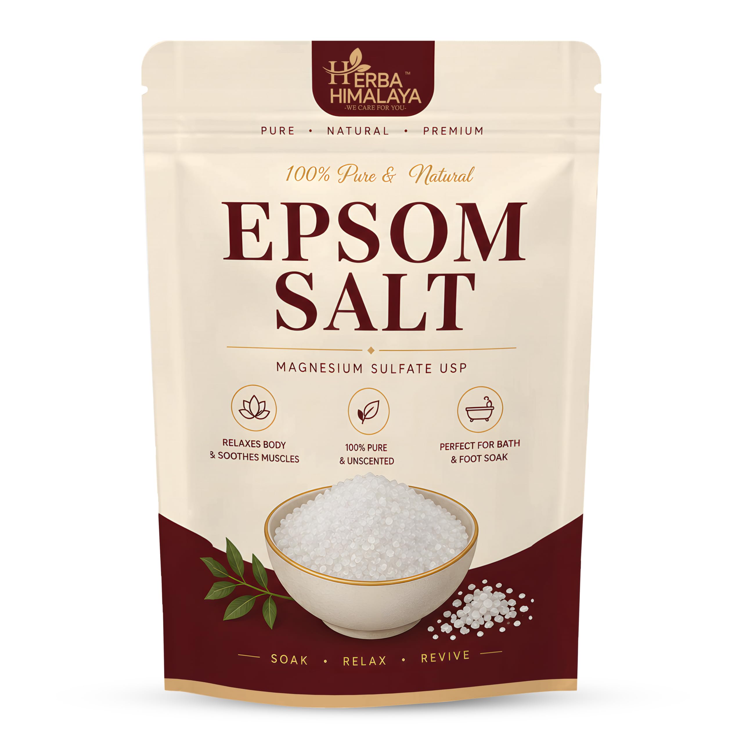 Herba Himalaya Epsom Salt Crystal For Bath | For Muscle Relief, Relieves Aches & Pain | Granule | Therapeutic Spa (100 gm)-picture-48