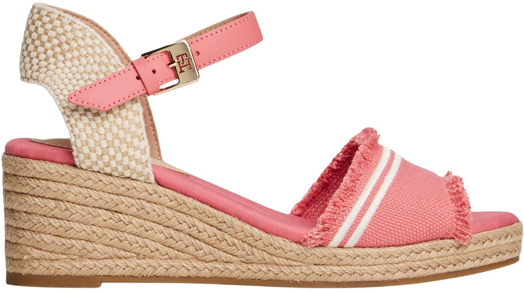 Tommy Hilfiger Espadrilles Compensées Femme Fringe Canvas à Talon Compensé