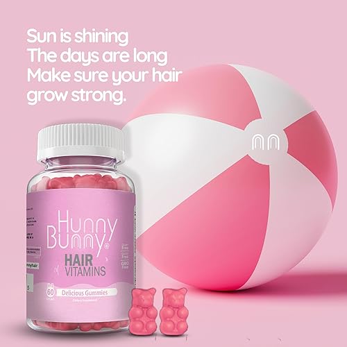 Miniatura 2 de Hunny Bunny Gomitas de vitamina y biotina para el cabello, suplemento de biotina con vitamina A, C, D, E, B6 - Crecimiento del cabello, piel,