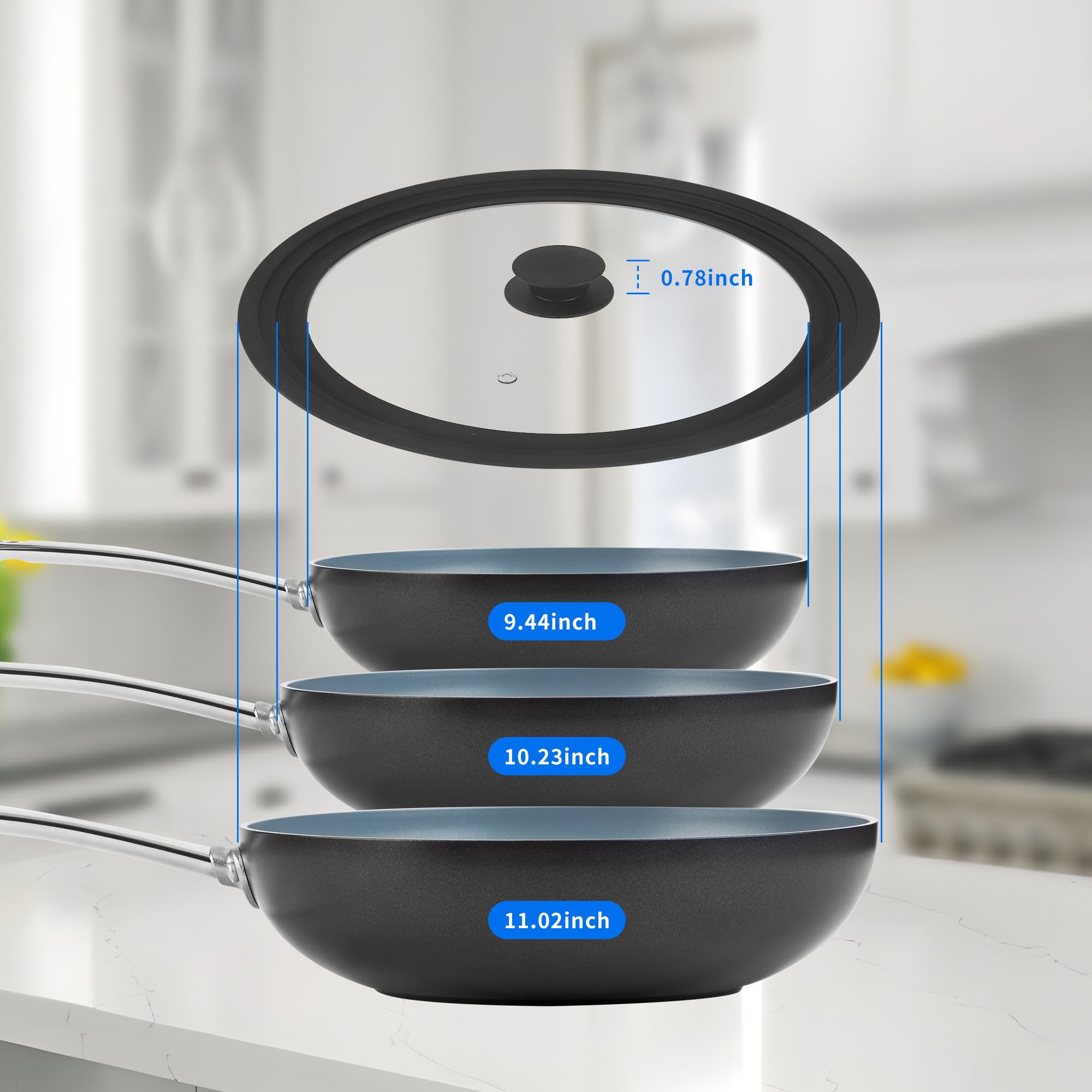 Coperchio Universale In Vetro Temperato Con Bordo In Silicone - Adatto Per Pentole Da 24, 26, 28 Cm - Resistente Al Calore - Foto 3