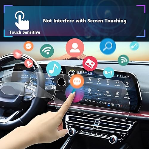 Miniatura 10 de SXCY - Protector de pantalla para 2021 Traverse pantalla táctil de vidrio templado HD transparente 9 dureza de navegación (8 pulgadas)