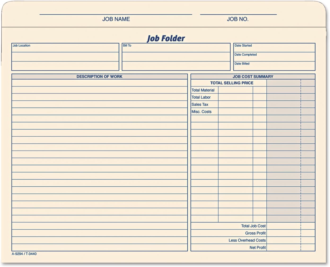 Tops - TOP3440 - Jacket Style Job Folders