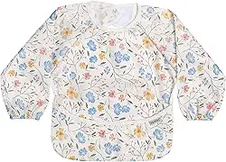 haakaa Babador de manga comprida à prova de bagunça, babador de bebê resistente à água para comer, babador infantil lavável na máquina para desmame de LED, ajuste ajustável para 6 a 24 meses, fluxo de