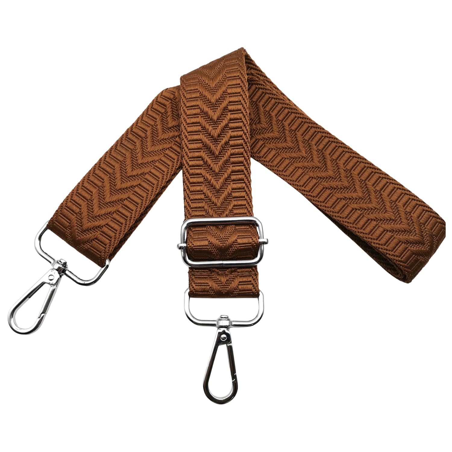 Omxyinma Bag Straps Replacement Handbag Strap Wide 3.8 cm with Silver Hardware Buckle, Shoulder Straps for Bags, Crossbody Handbags Women, Brown, U4