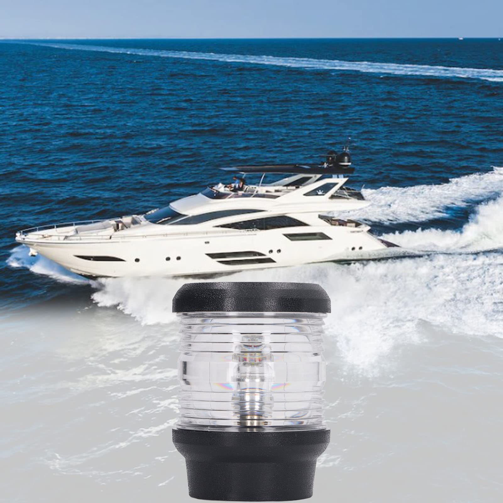 AUNMAS Luci di Poppa, Torre Luminosa per Barca per Pontone, Barca Pesca Sportiva, Kayak, visibilità LED a 360 Gradi 2NM 10-24V
