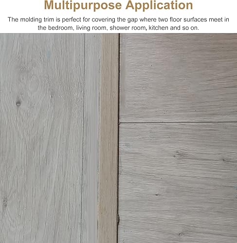 Miniatura 5 de Tira de transición de suelo en forma de T, tira de transición de piso de arce blanco, alfombra y pisoazulejopuerta, tira divisora plana con aspecto