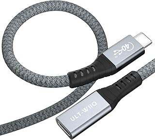 USB4 Extension Cable 2.62Ft, Thunderbolt 3 & 4 Extension Cable, USB C 4.0 Support PD 100W 20V5A, 40Gbps Transfer, 8K@60Hz, 6K/4K@60Hz Video for Dell/HP/Anker Dock, MacBook, iMac, Dell XPS, Intel NUC