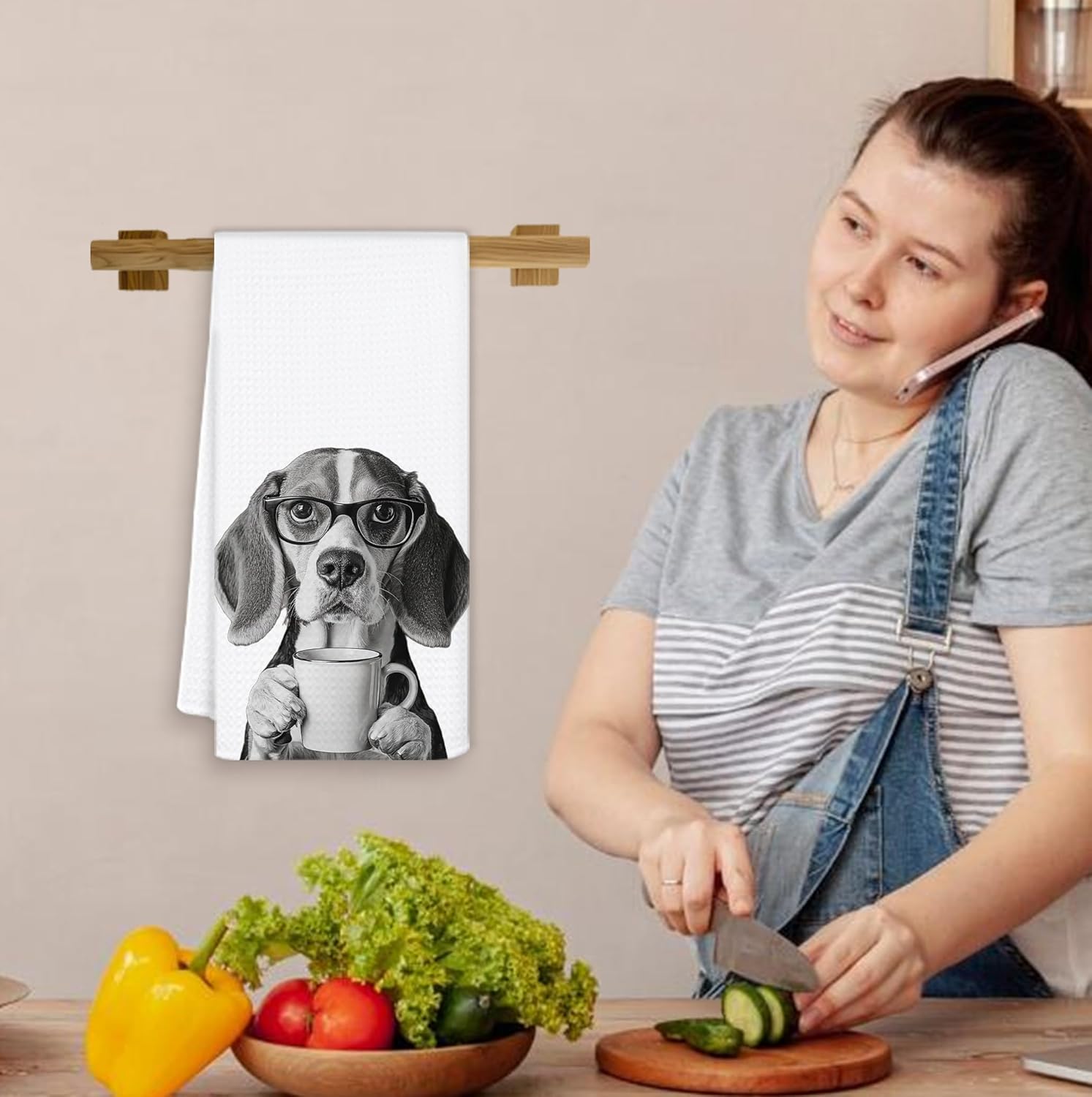Funny Coffee Beagle Kitchen Towels, Beagle Gifts for Women Men Dish Tea Towel for Kitchen Coffee Bar Station Decor, Dog Lovers Mom Gifts Hand Towels, 16x24 Inch - Image 6