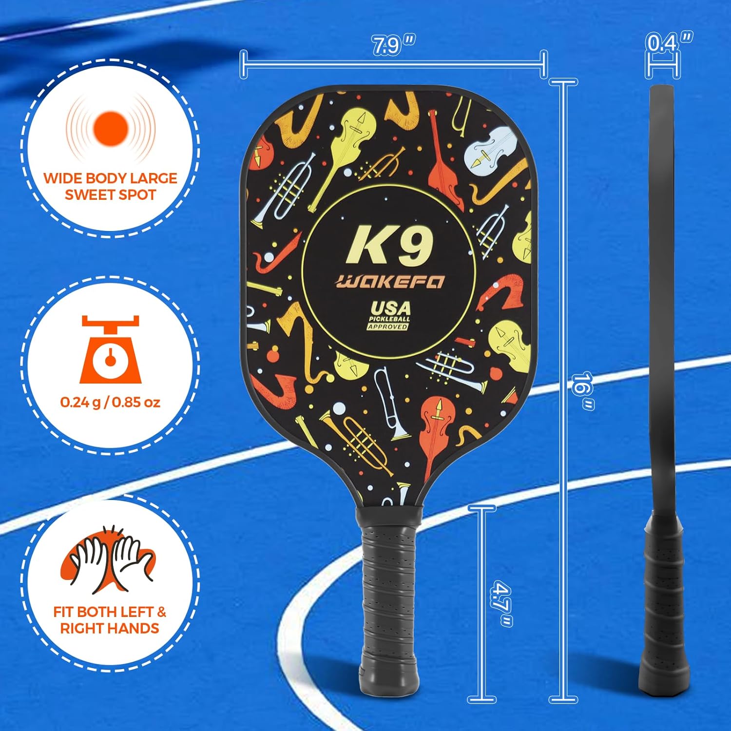 Pickleball Paddles, USAPA Approved Fiberglass Surface Pickleball Set with 2 Paddles and 4 Balls, Pickleball Paddles Set for Men Women with Carring Bag - Image 2