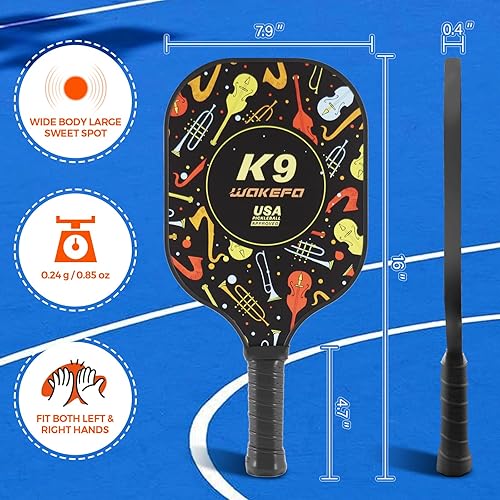 Miniatura 2 de Palas de pickleball aprobadas por USAPA con superficie de fibra de vidrio con 2 paletas y 4 bolas, juego de paletas de pickleball para hombres y