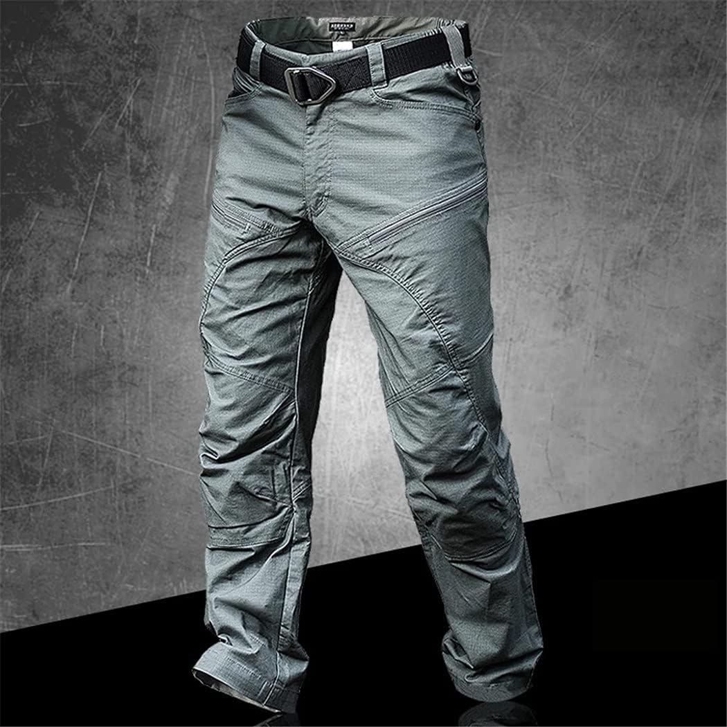 KEHAIOO Mens Black Tactical Cargo Pants, Trekking Jogger Casual Trousers, Hiking Military Streetwear Sweatpants