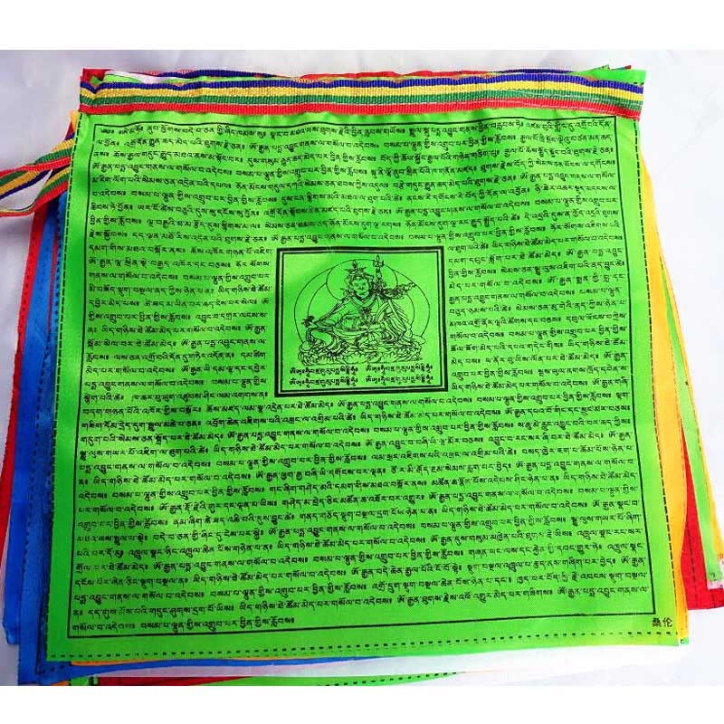 3 sztuki chorągiewek religijnych 5 metrów z 20 chorągiewkami (28 x 25 cm) | tybetański łańcuch proporczyków Nepal kolorowy czerwony, żółty, zielony, niebieski, tęczowy
