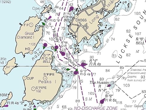 Miniatura 9 de Monhegan Island a Cape Elizabeth - 2014 Maine Brunswick Casco Bay Portland Mapa Náutico - 80000 AC Reimpresión ED 3:4 - Gráfico 1204