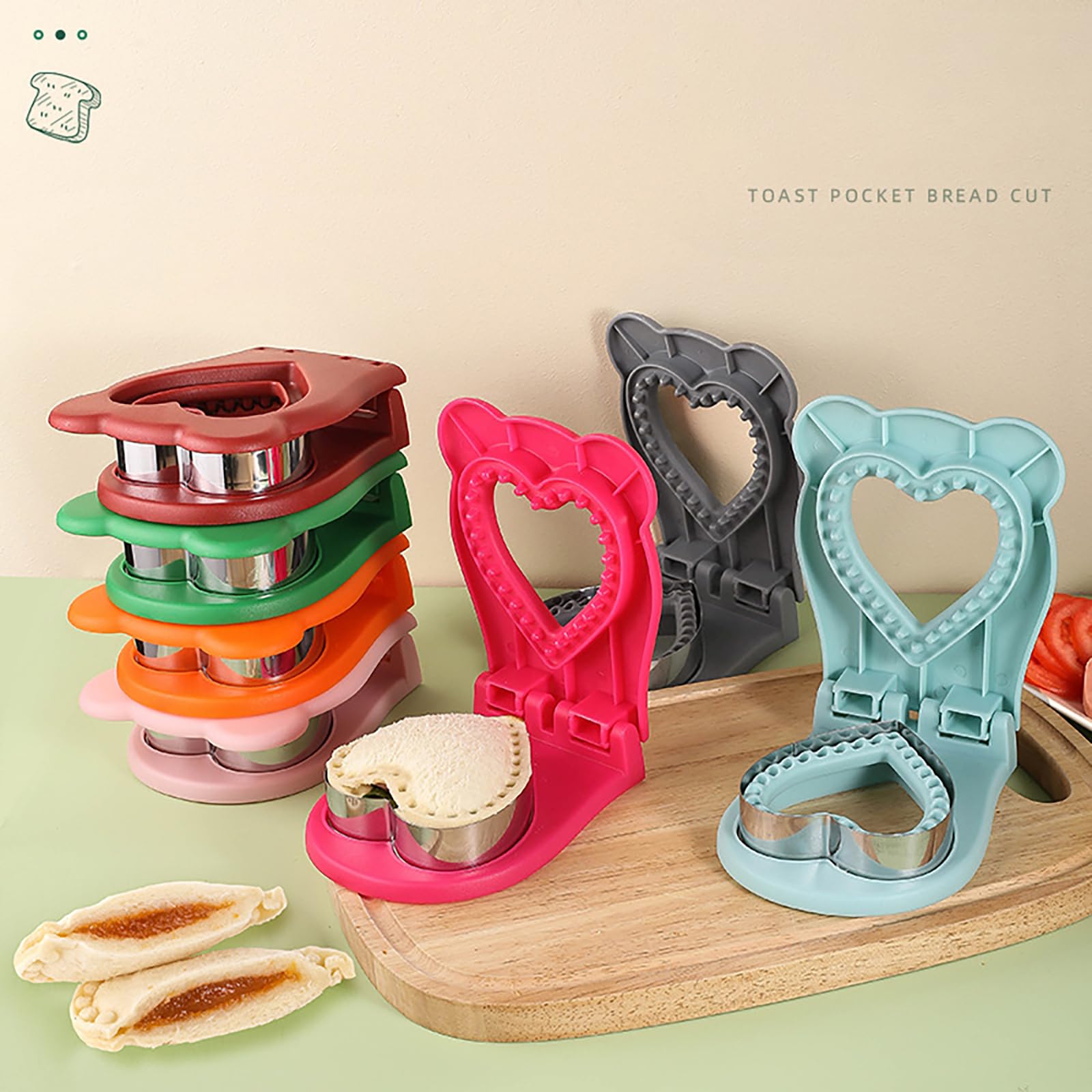 Sandwich Cutter, Sandwich Cutter e Sigillante a Forma di Cuore, Taglierina Tascabile per Sandwich per Lunchbox e Colazione, Blu