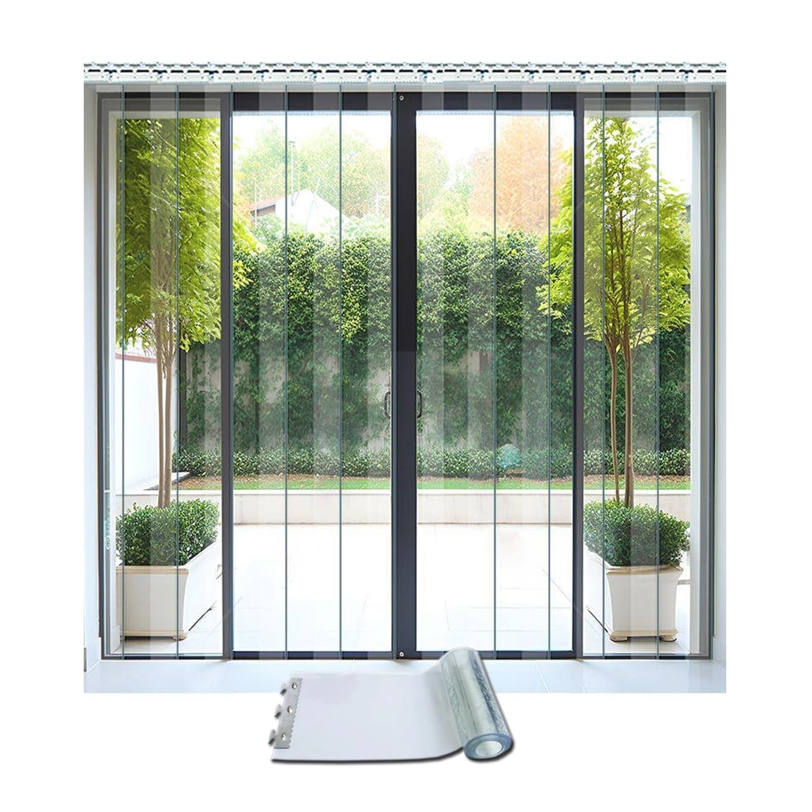 Porte de refroidisseur isolée avec bande plastique transparent pour congélateur flexible