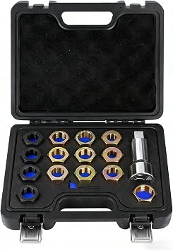 16-Piece Axle Spindle Rethreading Kit - Axle Thread Repair Kit with 10 Dies 1-1/16" Extension Bar, Axle Spindle Thread Chaser Set with Case, Essential Tool for Mechanics