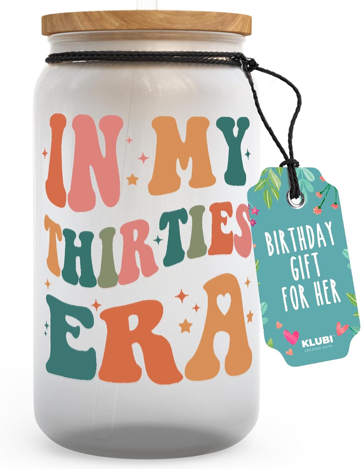 KLUBI In My 30s Era Glass - 30th Birthday Gifts for Her In My Thirties Era 16 Ounce Glass Cup 30th Birthday Gifts for Women Gifts for Women 30s Happy 30th Birthday Decorations for Her 30 Birthday Cup In My Thirties Era Frosted Glass (16 Ounce)