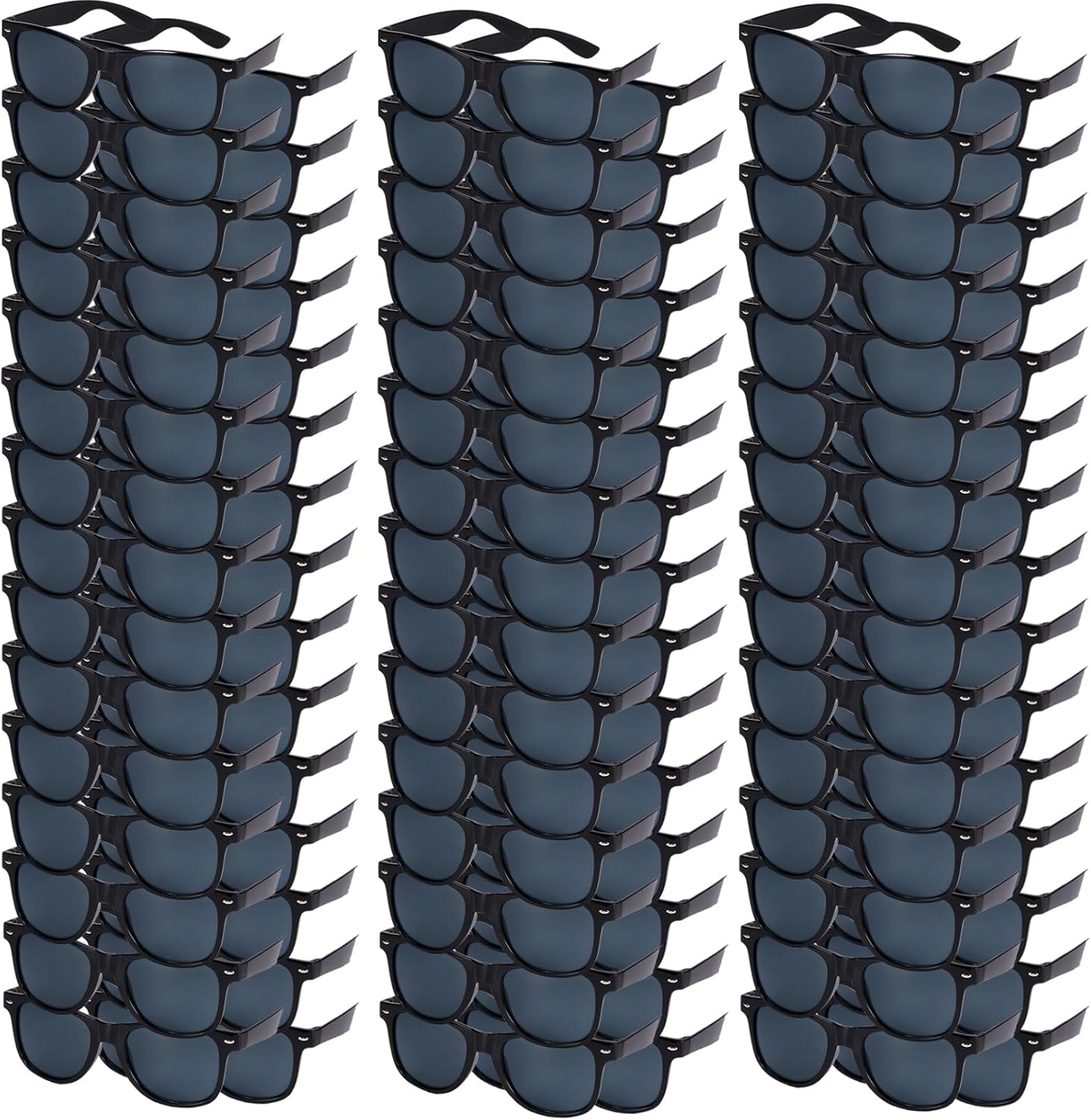 36/100 Pack Black Party Sunglasses with UV Protection for Party Favors, Beach, Weddings, Group Events