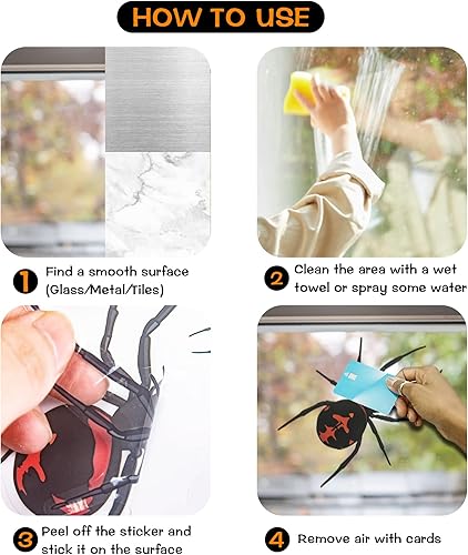 Miniatura 7 de Decoraciones de Halloween, 90 calcomanías de Halloween para ventana, decoración de vidrio, calcomanías de vidrio de Halloween para decoraciones de