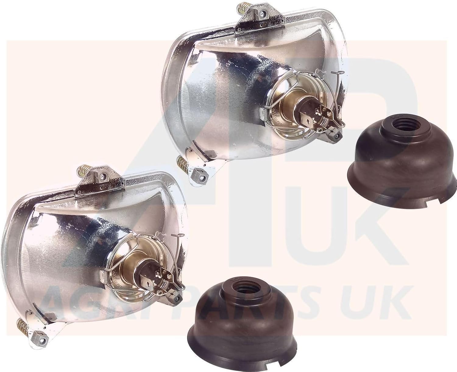 Headlight Headlamps pair L/R with 12v bulbs for Fd New Holland Tractor 3435 3830 3935 4030 4135 4230 TN95FA TN95VA