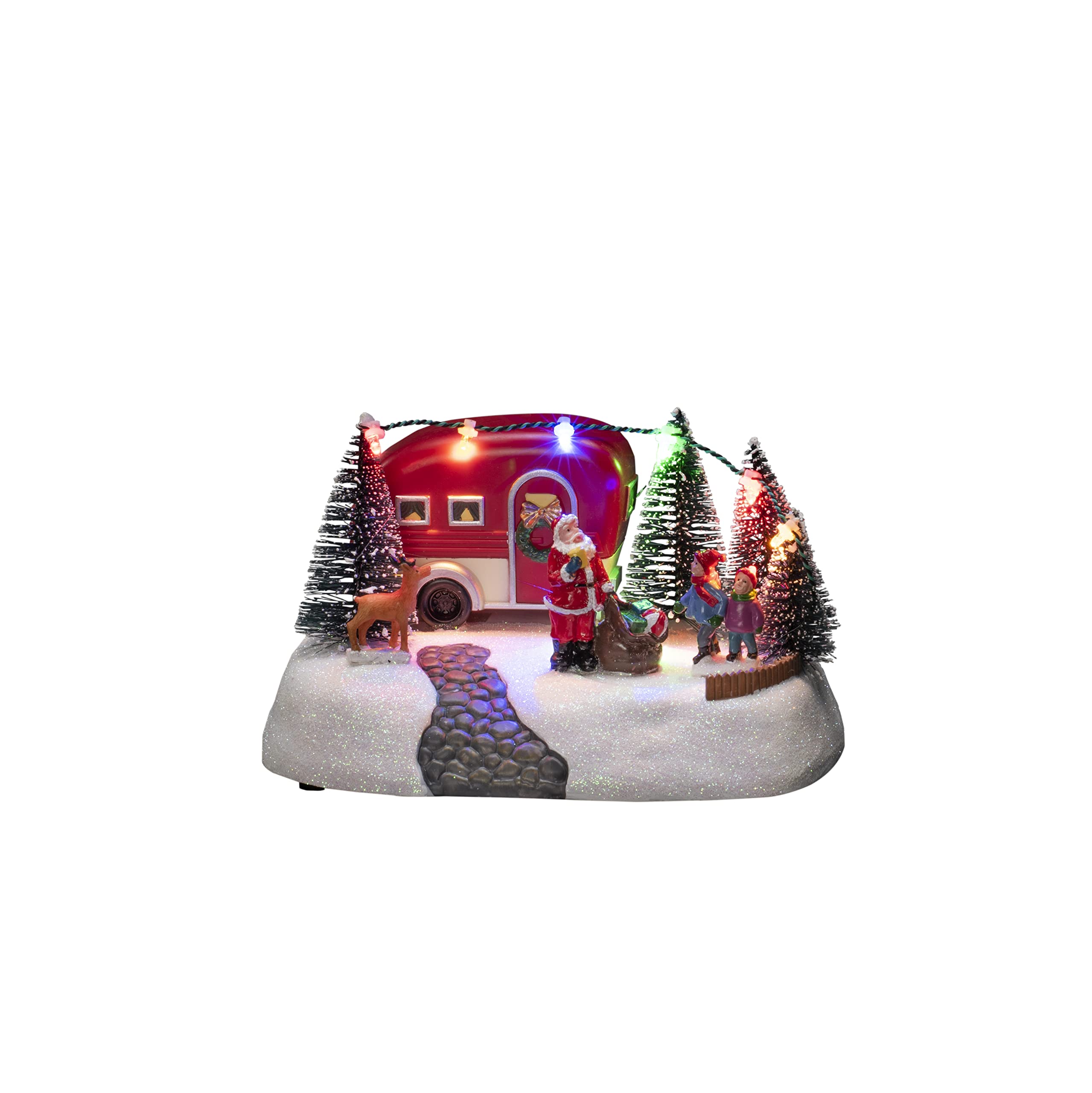 Konstsmide Christmas Lights "Santa Camping" Christmas Ornament Decoration/Battery Operated: 3xAA (Excl.)/Christmas Scene Multi Coloured Diodes
