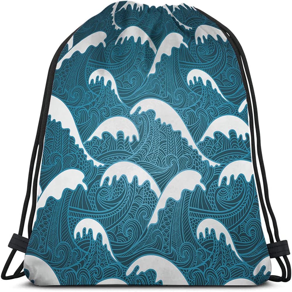 Dinosaurs Drawstring Bags - Cool Cartoon Cute Prehistoric Animal Silhouette Sport Gym Sacks for Men Women