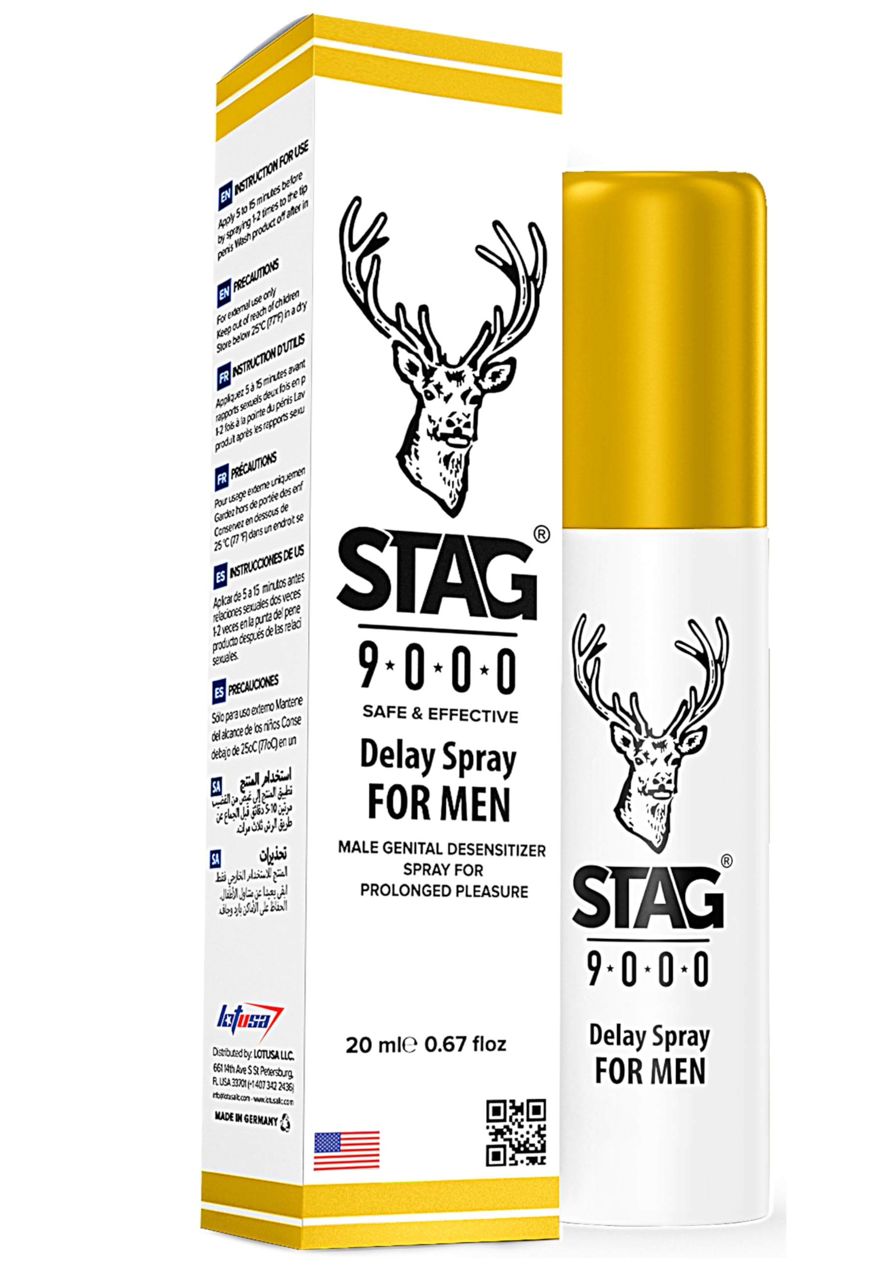 Stag 9000 Delay Spray formen 0.67 fl oz. 20 ml - Made in Germany (Oneo Bottle Stag Delay Spray)