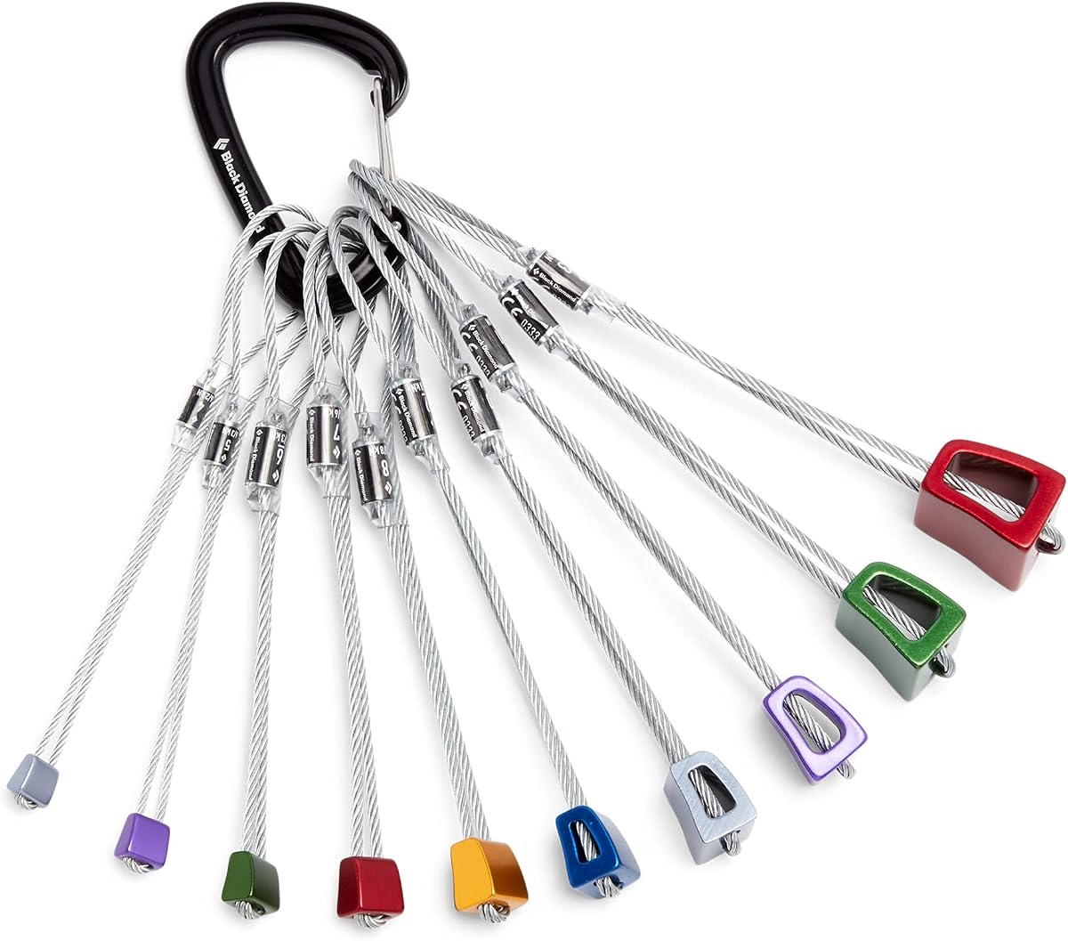 BLACK DIAMOND Classic Stopper Set #4-13, Durable Aluminum Nuts, Color-Coded | durable steel cables, versatile passive protection, for alpine routes, trad climbing, sport climbs, anchors, and rappels