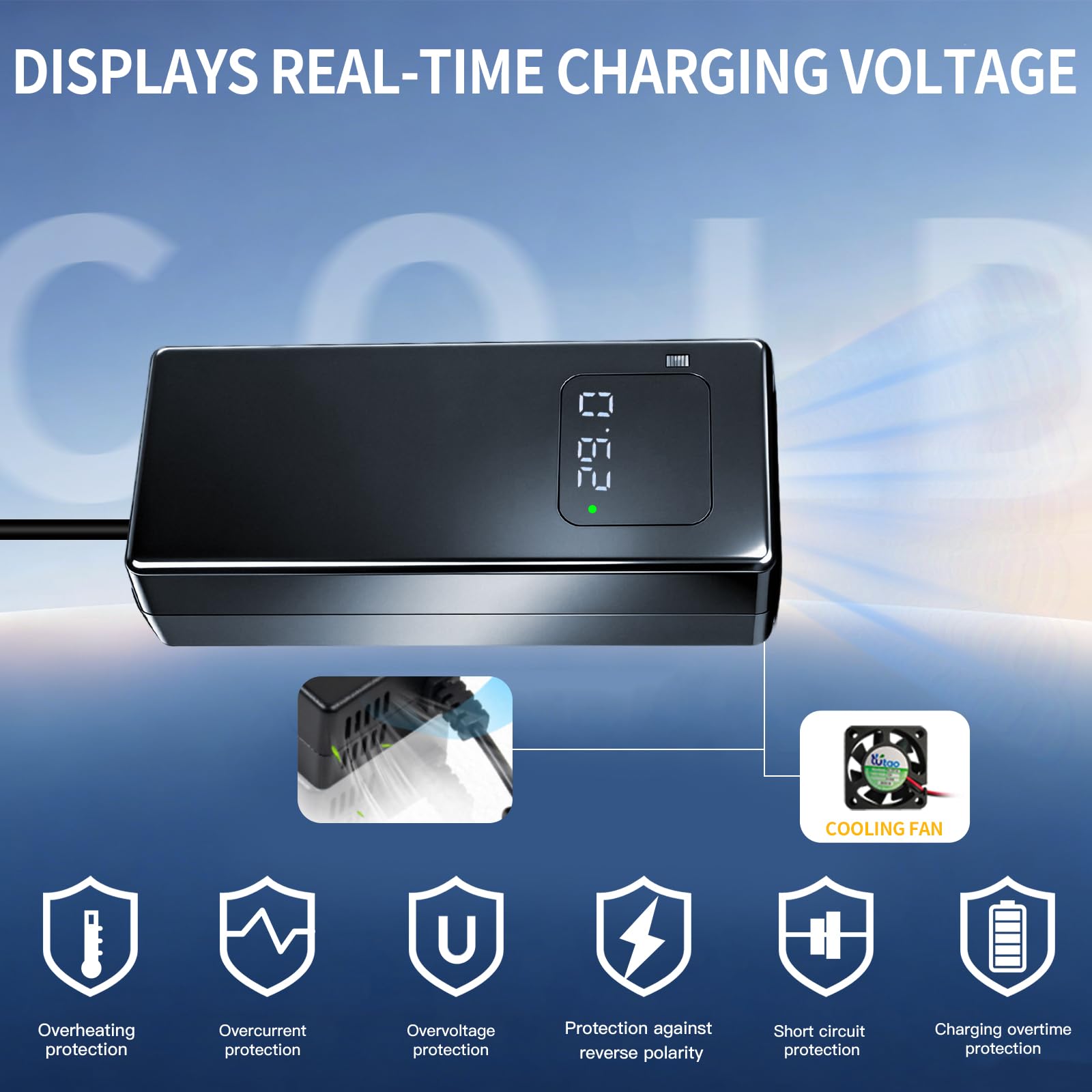 Cargador de batería 24 V Plomo 29 V 4 A XLR - Cargador para silla de ruedas eléctrica con pantalla LED de tensión