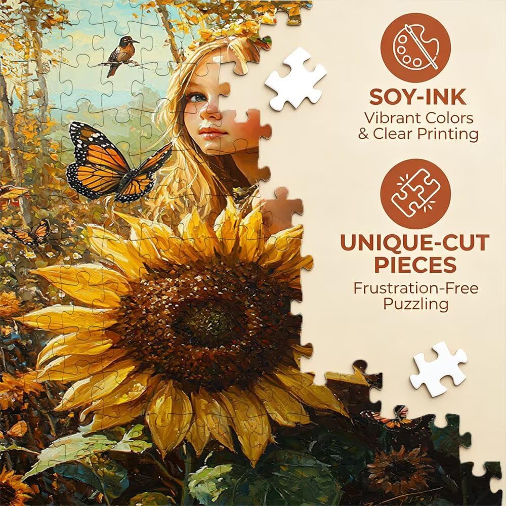 Puzzle 4000 Pezzi, Donna Girasole 3D Puzzle per Adulti Impegnativo, Educa Puzzles Artistico, Divertente E Stimolante Puzzles Decorativo per La Famiglia, Regalo e Decorazione Pareti DX0YL6-926