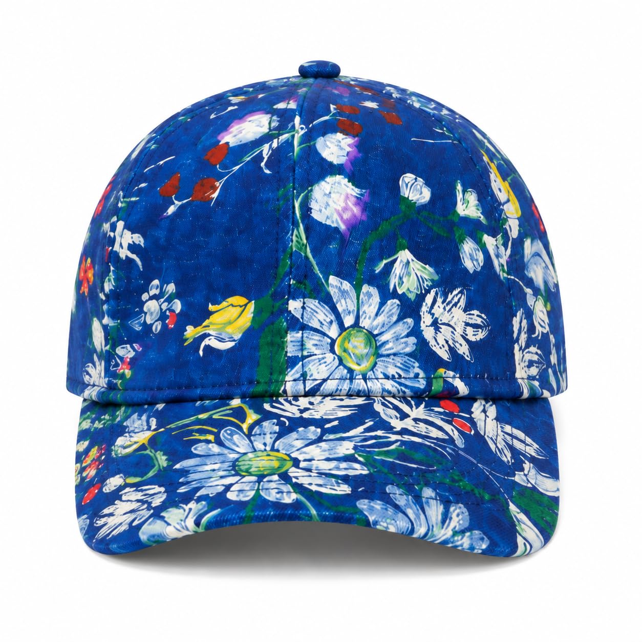 VRITRAZ Floral Printed Baseball Cap for Women & Girls | Adjustable Free Size Curved Brim Sun Hat, Stylish Summer Travel Sports Outdoor & Casual Wear (Blue) 1