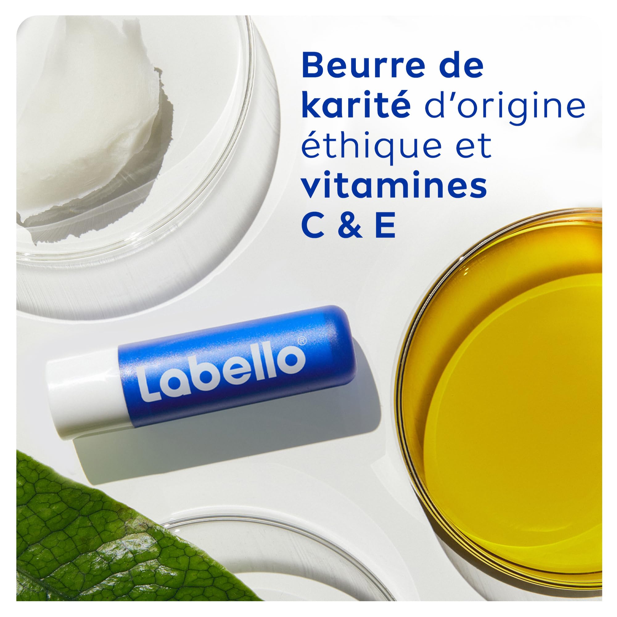 LABELLO Original (1 x 4,8g), Baume à lèvres enrichi en huiles naturelles et à la texture onctueuse, Soin des lèvres Hydratation longue durée pendant 24H