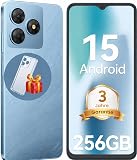 NexiPosket Téléphone Portable Pas Cher 12Go+256Go/TF 2To, Smartphone Android 4G Double SIM, Écran 6,56'' HD+ 90Hz, Batterie 5000mAh, Caméra AI 13MP+8MP, Face ID/OTG/GPS, Garantie 3 Ans - Bleu - 1