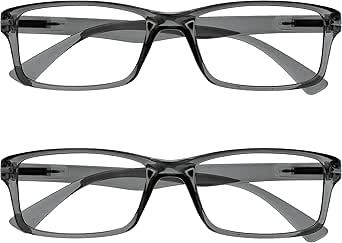VISOONE 2 Pack Blue Light Blocking Glasses Rectangle Frame And Chic - View #5