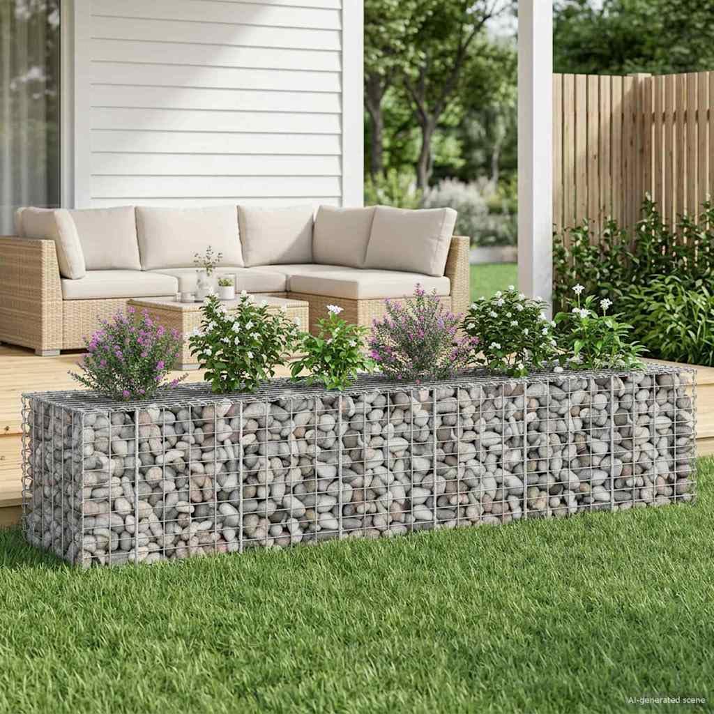 Gabions surélevés pour clôture de jardin | Solution anti-vis-à-vis robuste avec drainage efficace