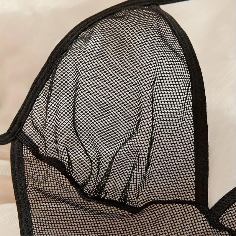 Sexy Sheer Lingerie for Women Teddy Babydoll, See Through Deep V Bodysuit Teddy Sleepwear, Black, Onesize 2-8 - Image 7