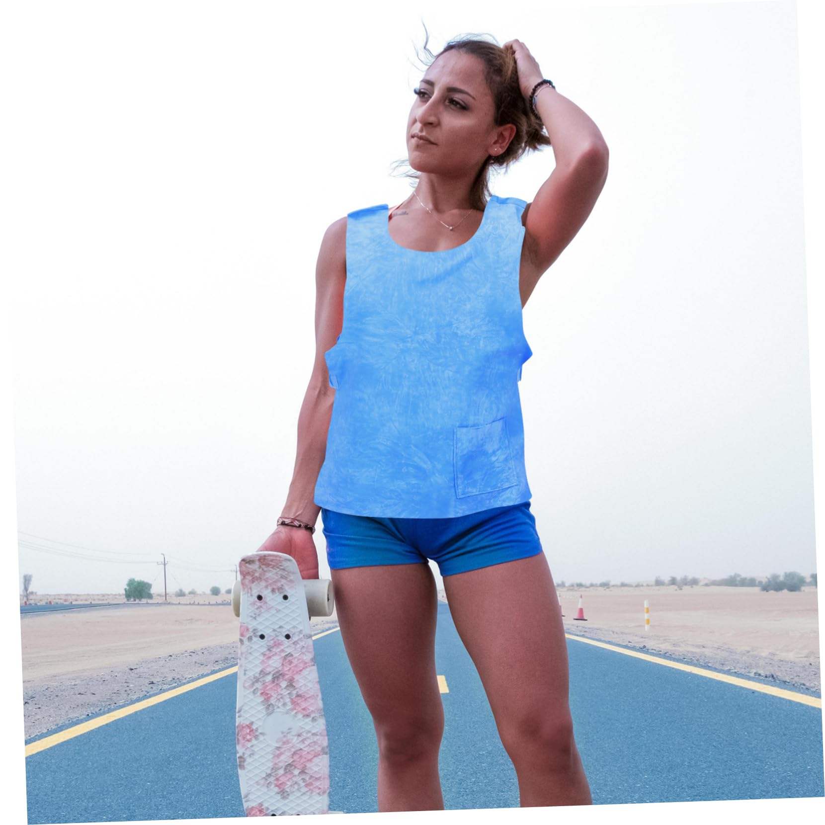WOONEKY Giubbotto refrigerante per uomo e donna, leggero assorbimento acque, attività estiva sport viaggi ambienti caldi, Blu, 60x40x0.3CM