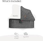 UPPAbaby Bassinet V3 - Compatible with Vista, Cruz, Ridge Strollers - Overnight Sleep Solution - Mattress, Sheet and Bug Shield Included - Greyson (Charcoal Mélange/Carbon Frame)