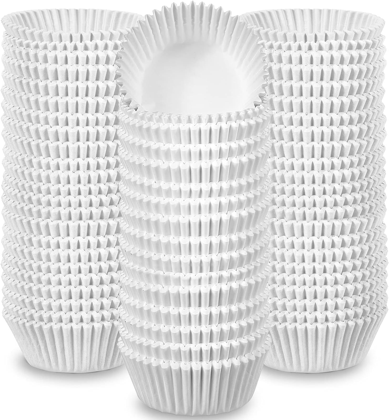 Zonon 1000 Counts Cupcake Liners for Baking Liners Paper Cupcake Wrappers Bulk Cup Cake Cases Muffin Baking Paper Cups for Candy Cooking(White,1.18 x 0.79 Inch- Mini Size)