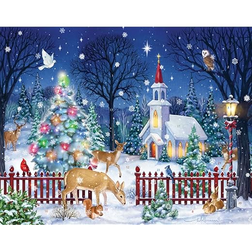 Peaceful Night Advent Calendar (Countdown to Christmas) with Holiday Pictures by Vermont Christmas Company