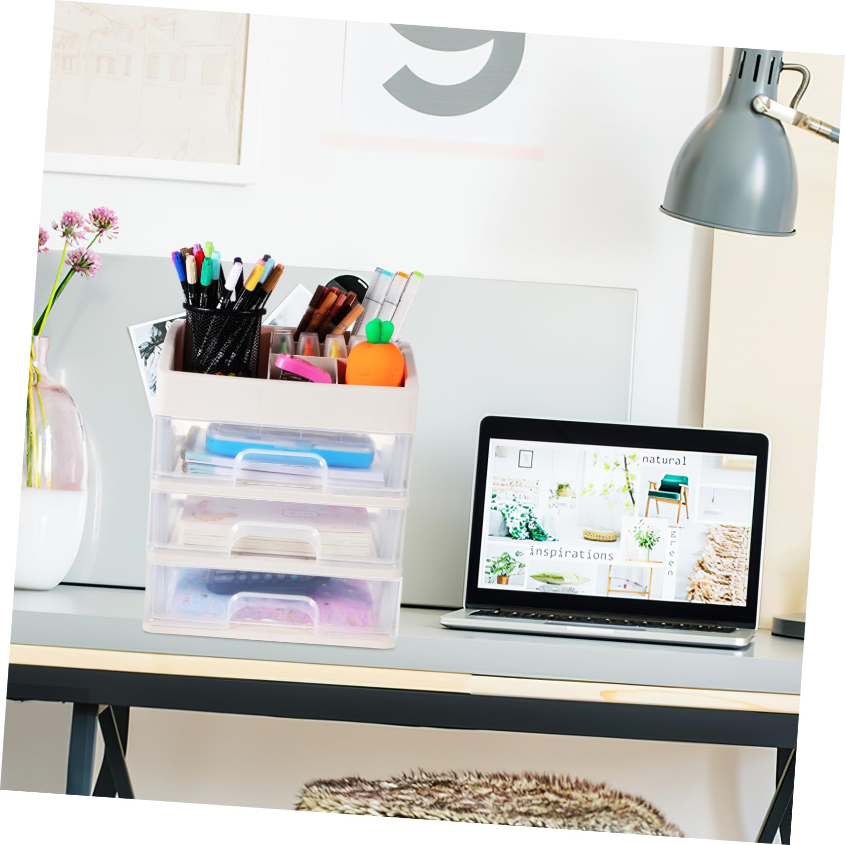 Angoily Organizer da Scrivania a Cassetti Piccolo a Tre Strati