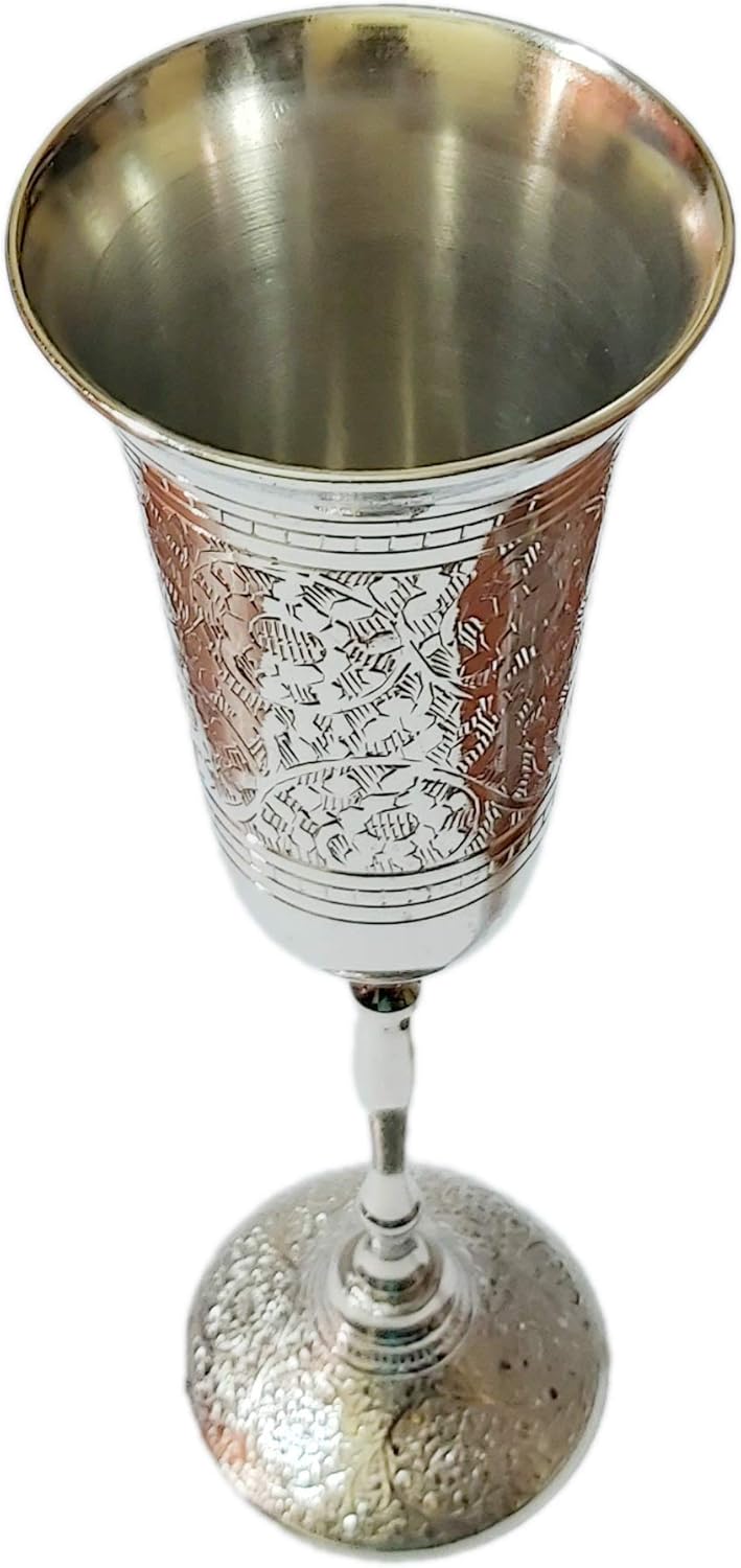PARIJAT HANDICRAFT Brass wine goblet beautifully handcrafted