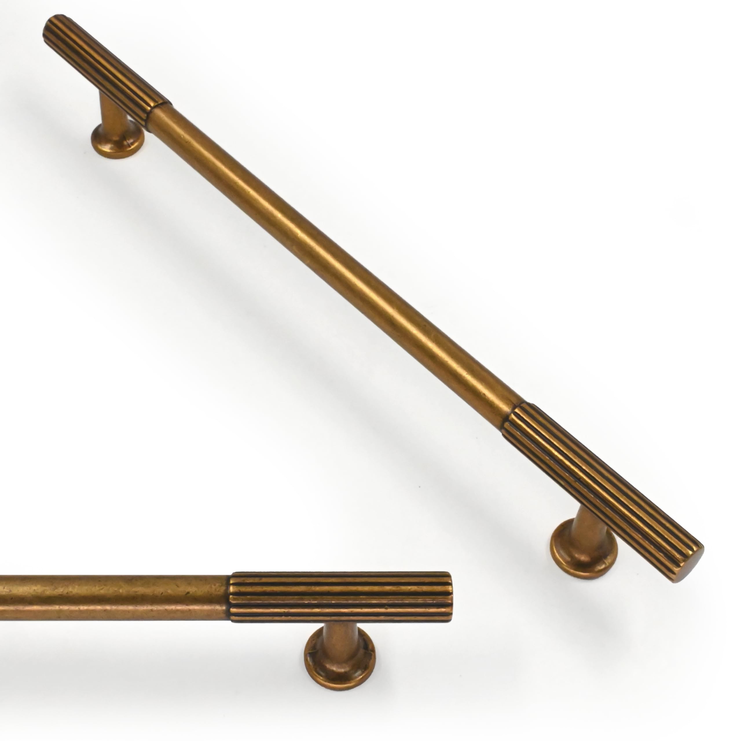 Asimerdeco 10 Pack Antique Brass Cabinet Pulls 7.5 Inch(192mm) Kitchen Cupboard Handles Solid Zinc Alloy Cabinet Hardware Drawer Pulls — image 1