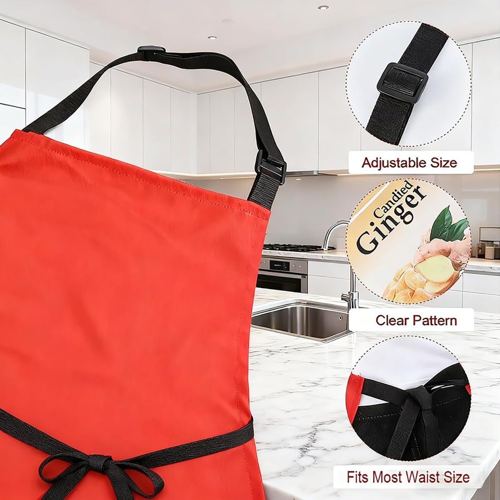 Grembiule da cucina 6 pezzi costume speziato e cappello grande gruppo grembiule rosso condimento con su di esso adatto per adulti femminili gioco di ruolo di gruppo