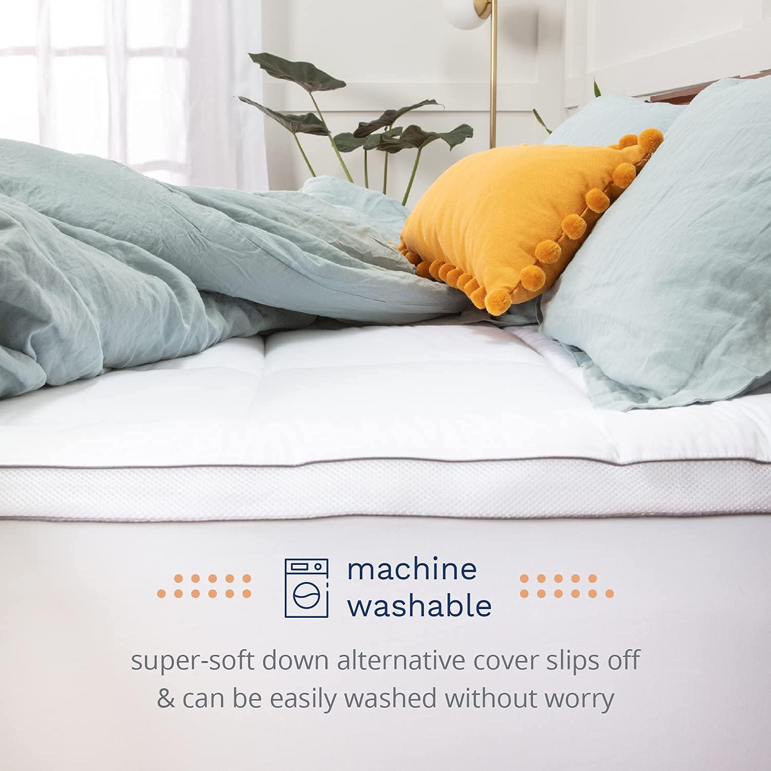 TOP оƒƒERS ViscoSoft 3 Inch Pillow Top Memory Foam Mattress Topper King - Serene Lux Dual Layer Mattress Pad