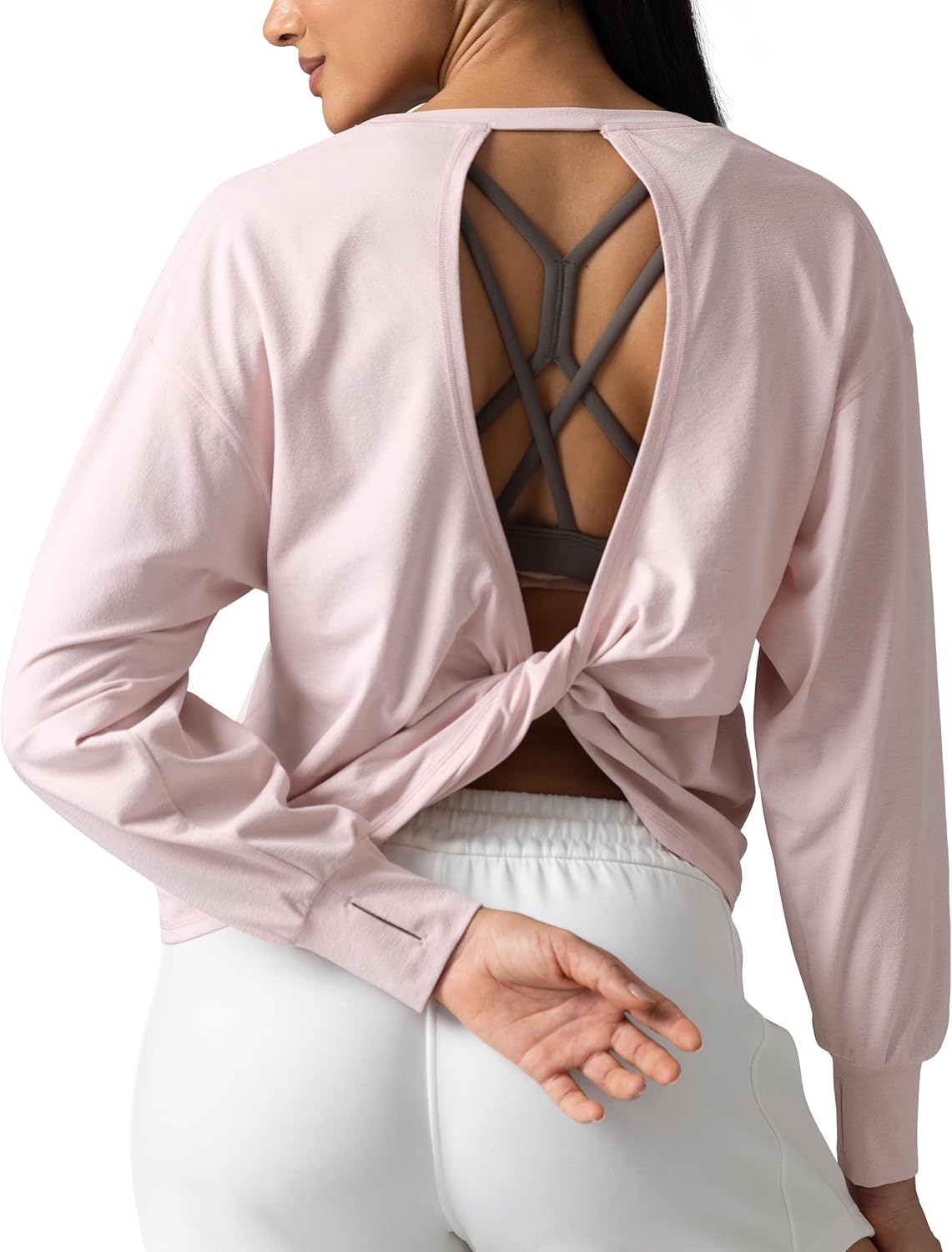 Colorfulkoala Long Sleeve Shirts for Women Oversized Crew Neck Tops Casual Workout Fashion T-Shirts