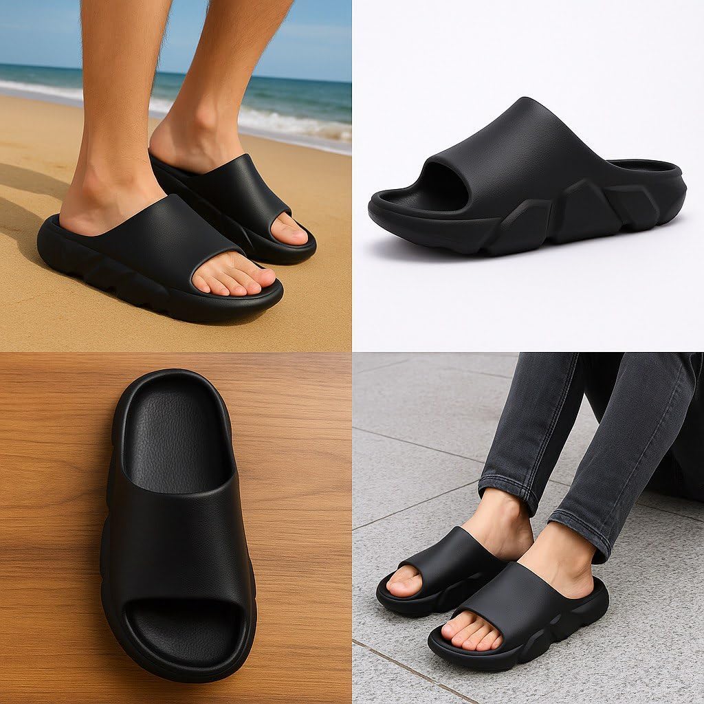 Foam Clogs for Men & Women – Lightweight Breathable Slip On Garden Shoes, Comfortable Water Friendly Sandals for Yard, Beach, Pool, Camping & Everyday Wear, Black & White, Sizes 7-12 - Image 2