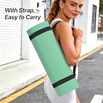 ILILI Yoga Mat 10mm Thick, Suede&TPE Exercise Mat, 193*70cm(76"L*28"W inch) Extra Long, Soft and Comfortable Fitness Mat with Strap, Portable for Yoga, Pilates, Floor Exercise, Home and Outdoor Use, Eco Friendly