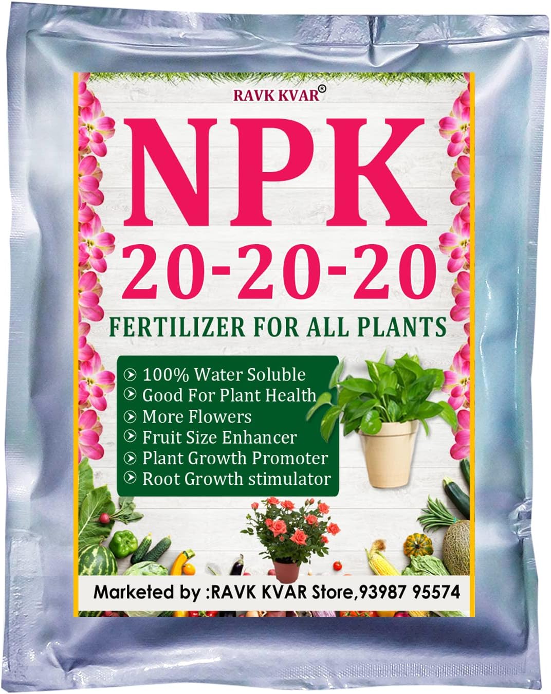 Npk 20 20 20 Fertilizer For All Garden Plants&Pot Plants (1 Kg),Powder