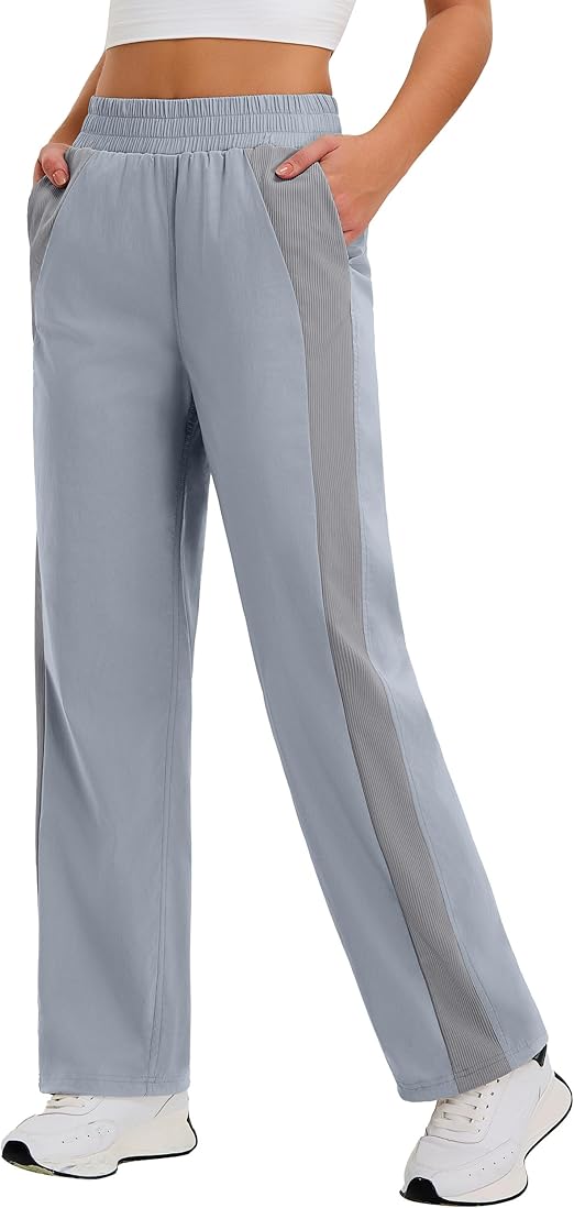 BMJL Womens Black Travel Hiking Pants Work Dress Business Causal Pants Wide Leg Lightweight Fall Trousers